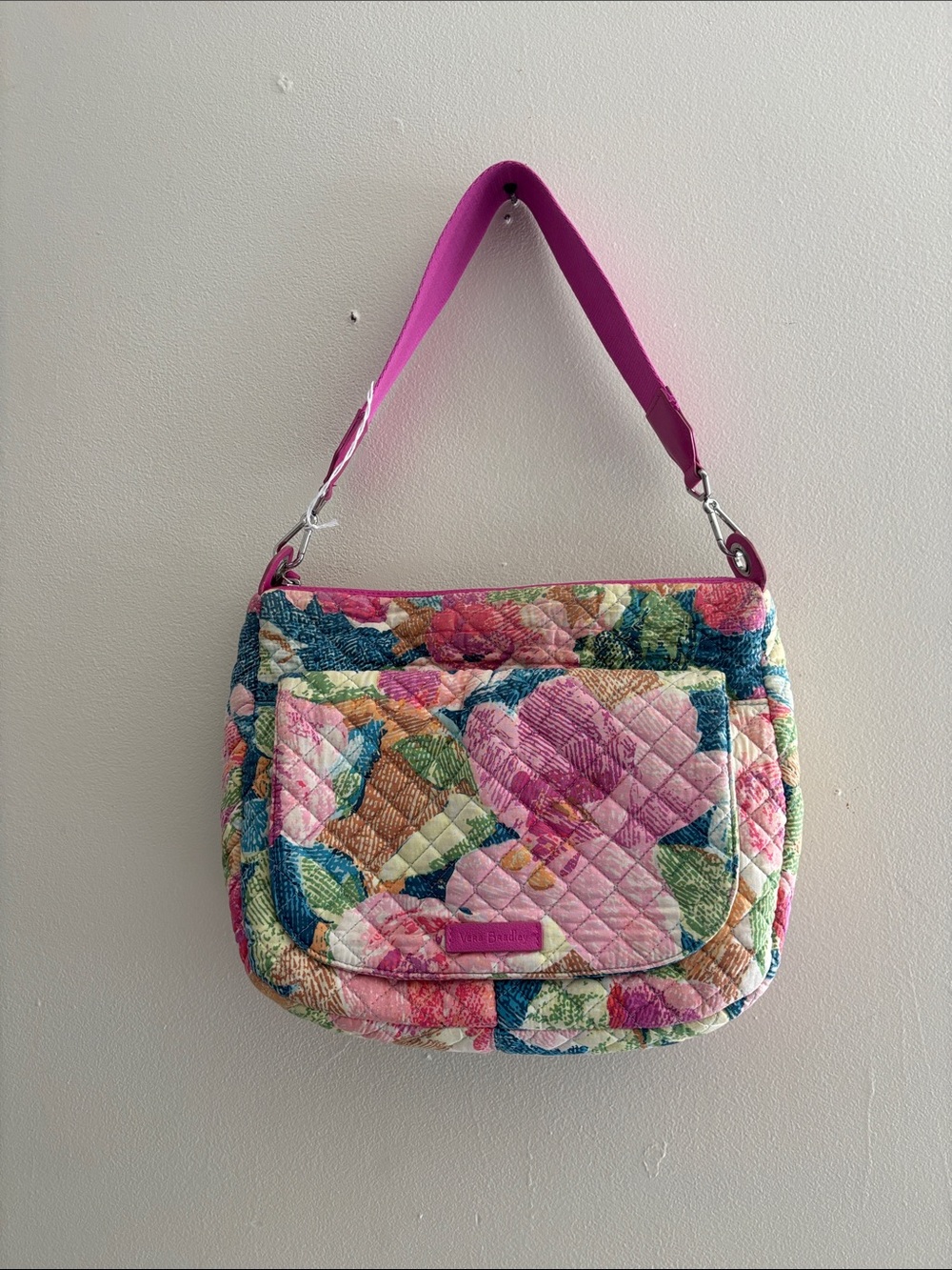 Vera Bradley Quilted Floral Patchwork Crossbody - Pink Strap